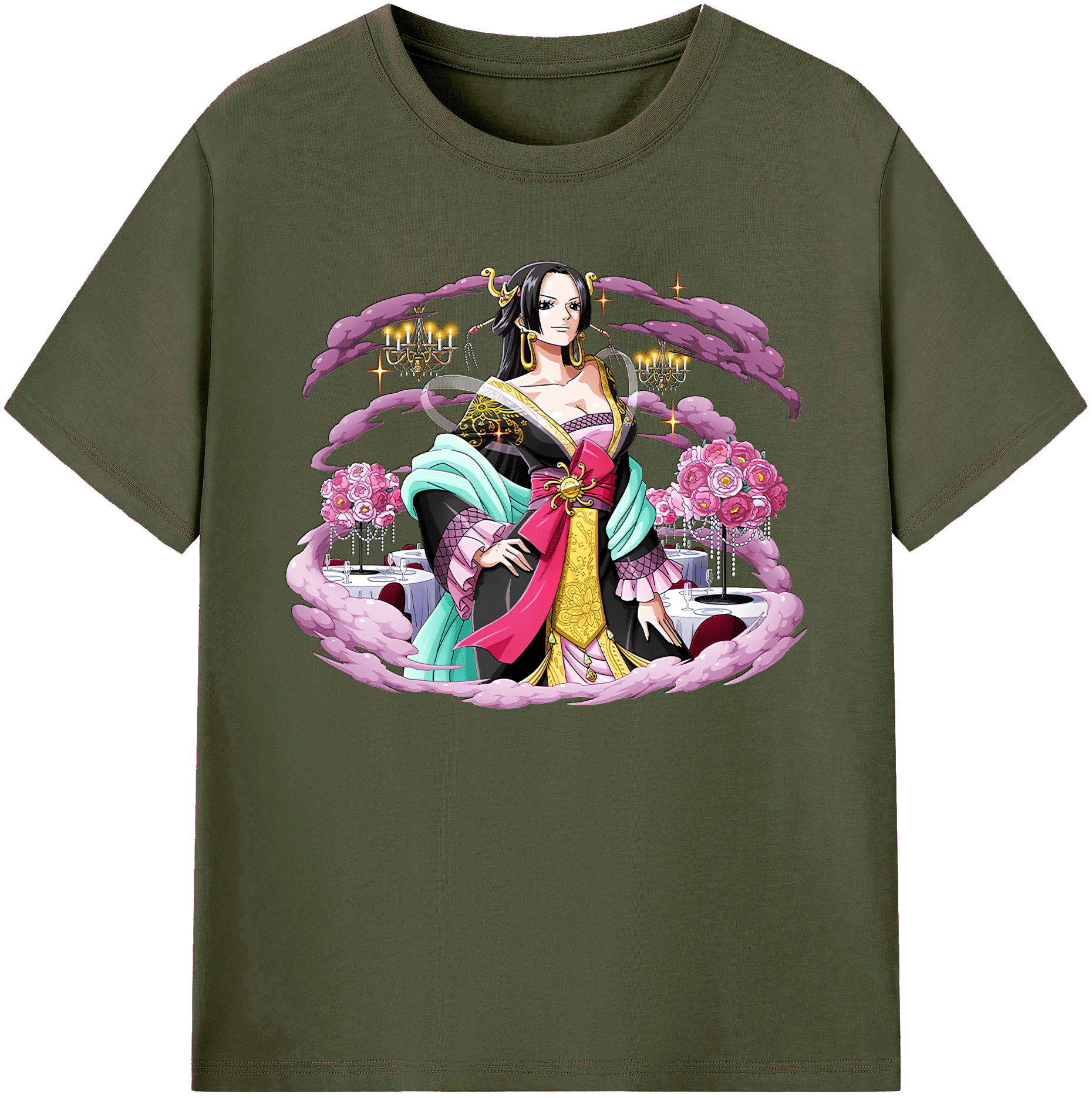 ワンピース ボア・ハンコック ONE PIECE Boa·Hancock 綿100％ メンズ半袖Tシャツ｜肌触りやわらか＆通気性